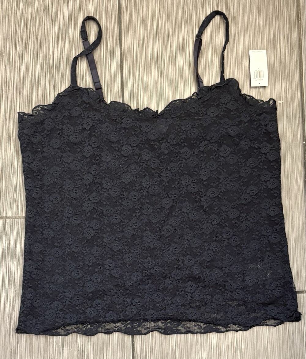 Old Navy Navy Blue Lace Overlay Cami Tank Top Size Large